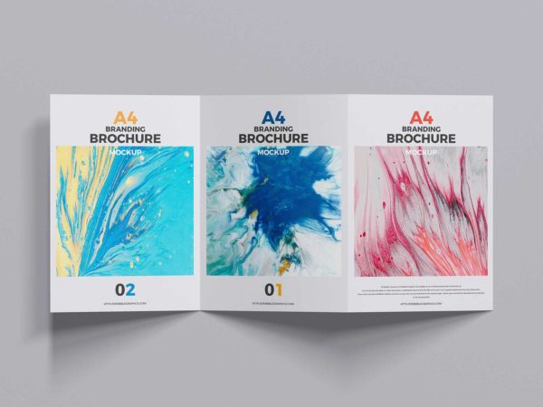 Free A4 Trifold Brochure Mockup