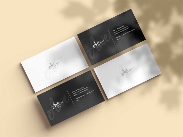 Free Business Card Mockup Scene