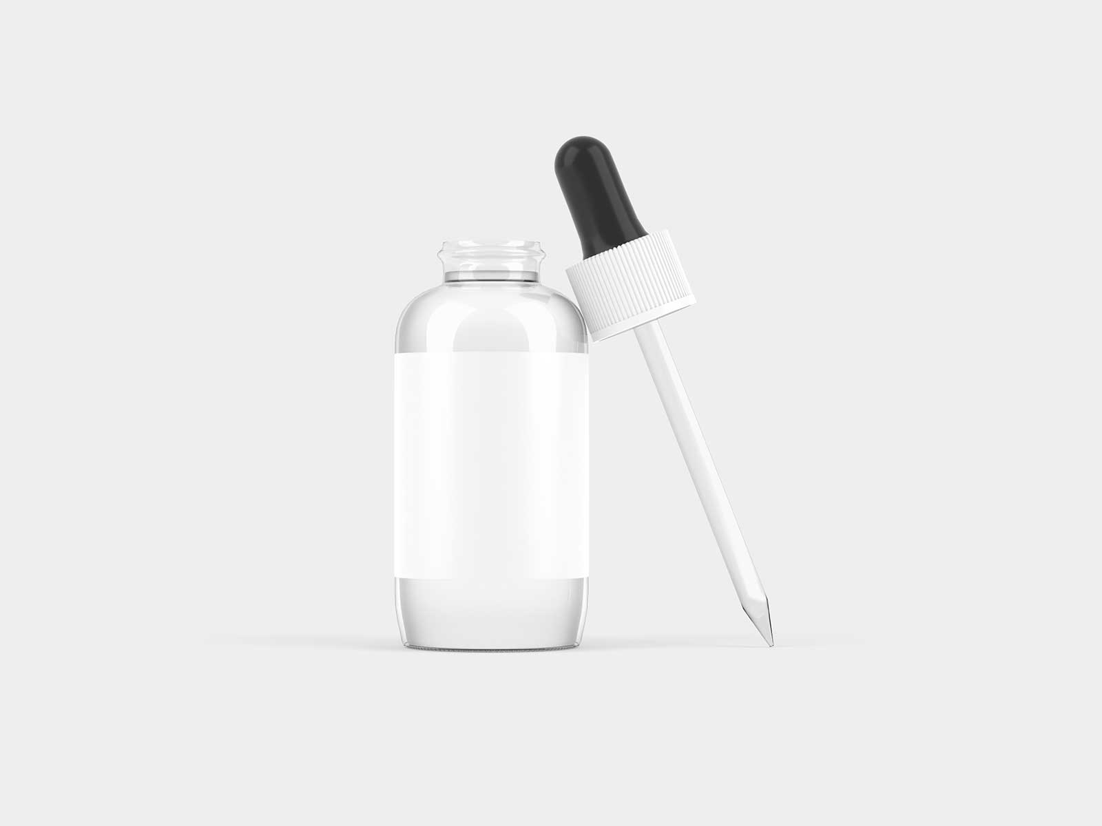 Free Dropper Bottle Mockup with Box Packaging