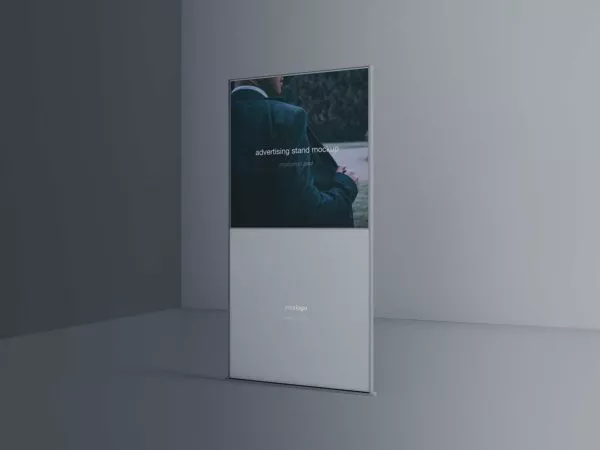Free Indoor Advertising Stand Banner Mockup