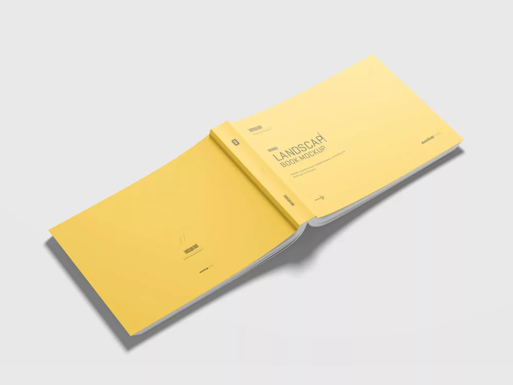 Free Landscape Softcover Book Mockup