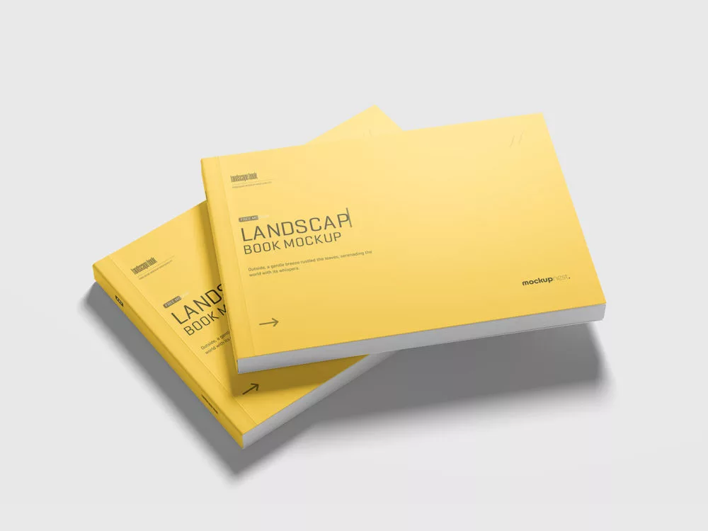 Free Landscape Softcover Book Mockup