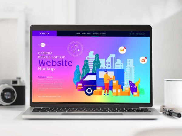 Free Laptop Website Mockup