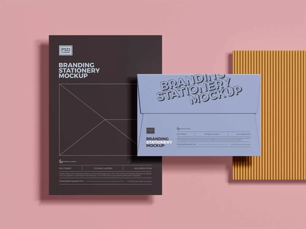 Free Letter and Envelope Stationery Mockup