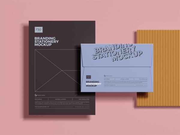 Free Letter and Envelope Stationery Mockup