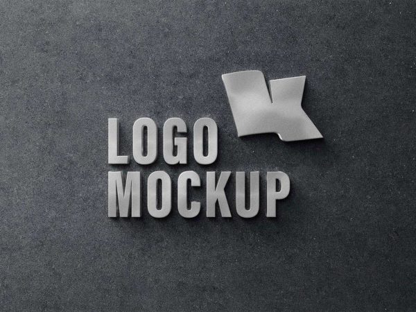 Free Metallic Sign Logo Mockup