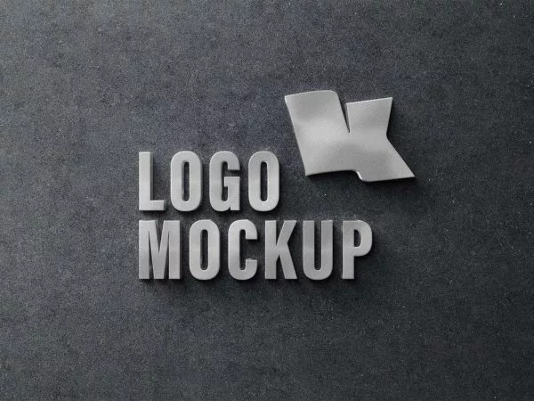 Metallic Sign Logo Mockup