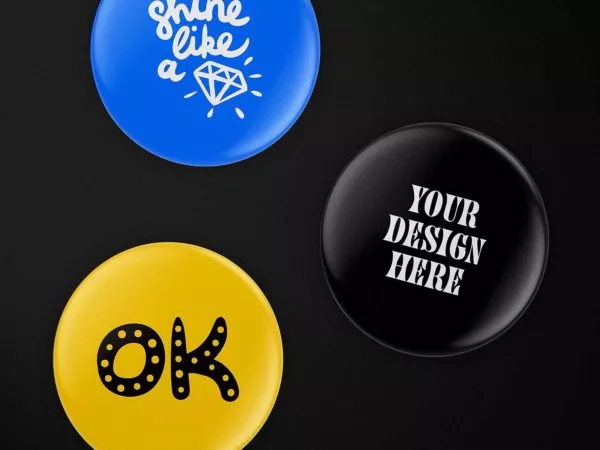 Pin Button Badge Mockup PSD