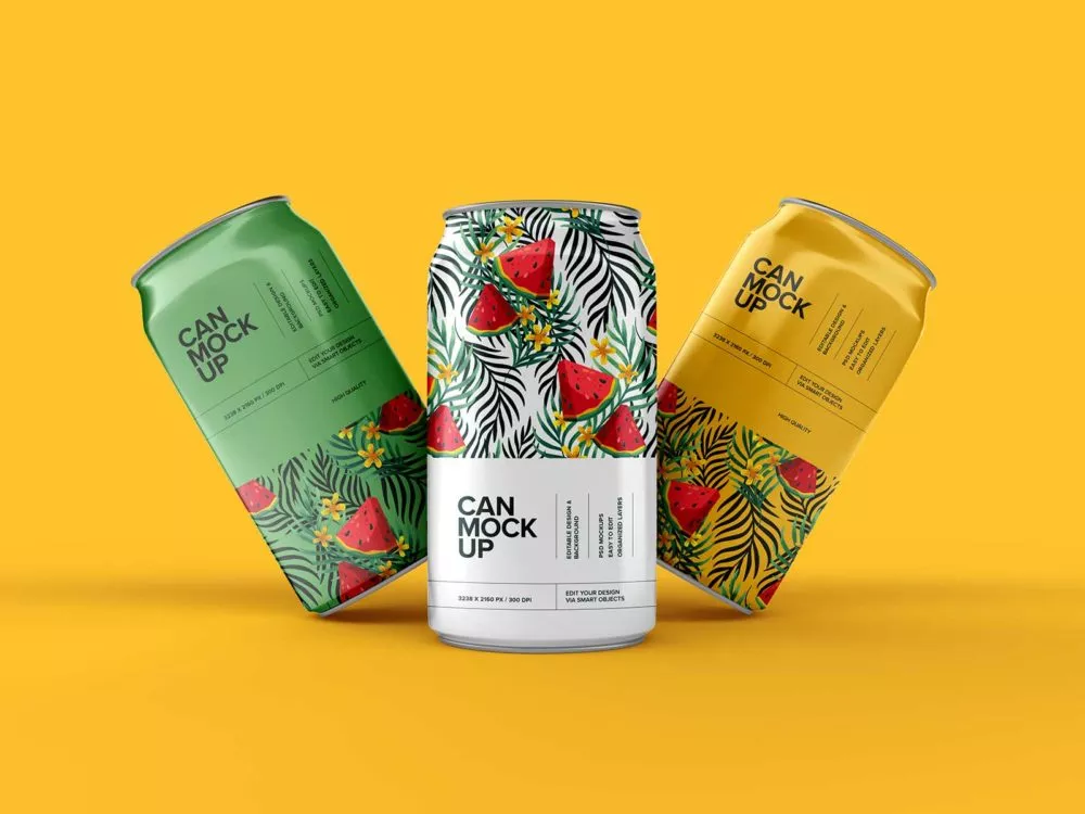 Free Soda Can Mockup