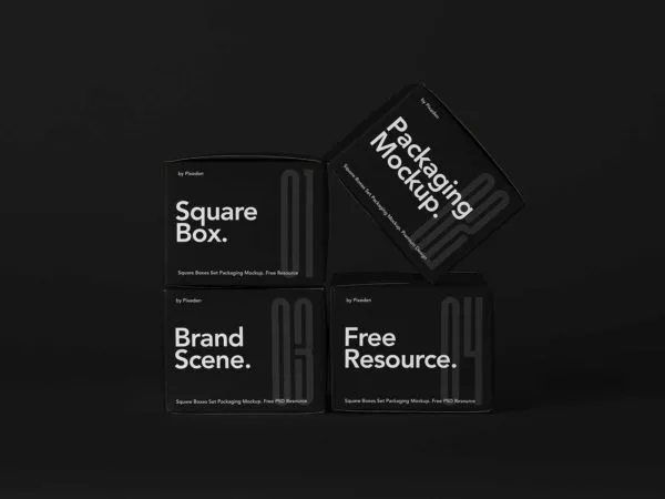 Free Square Box Free Mockups