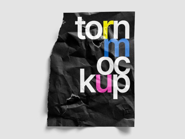 Free Torn Poster Mockup