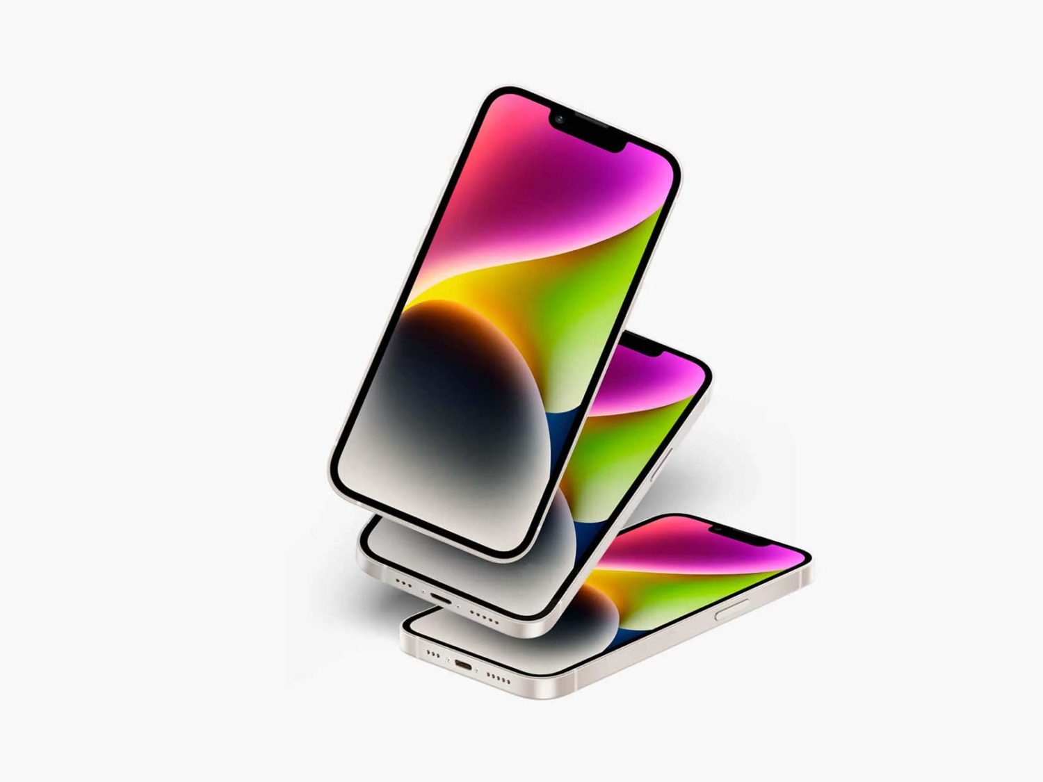 iPhone 14 UI Mockup (Six Color Styles)