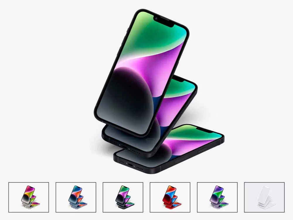 Free iPhone 14 UI Mockup (Six Color Styles)