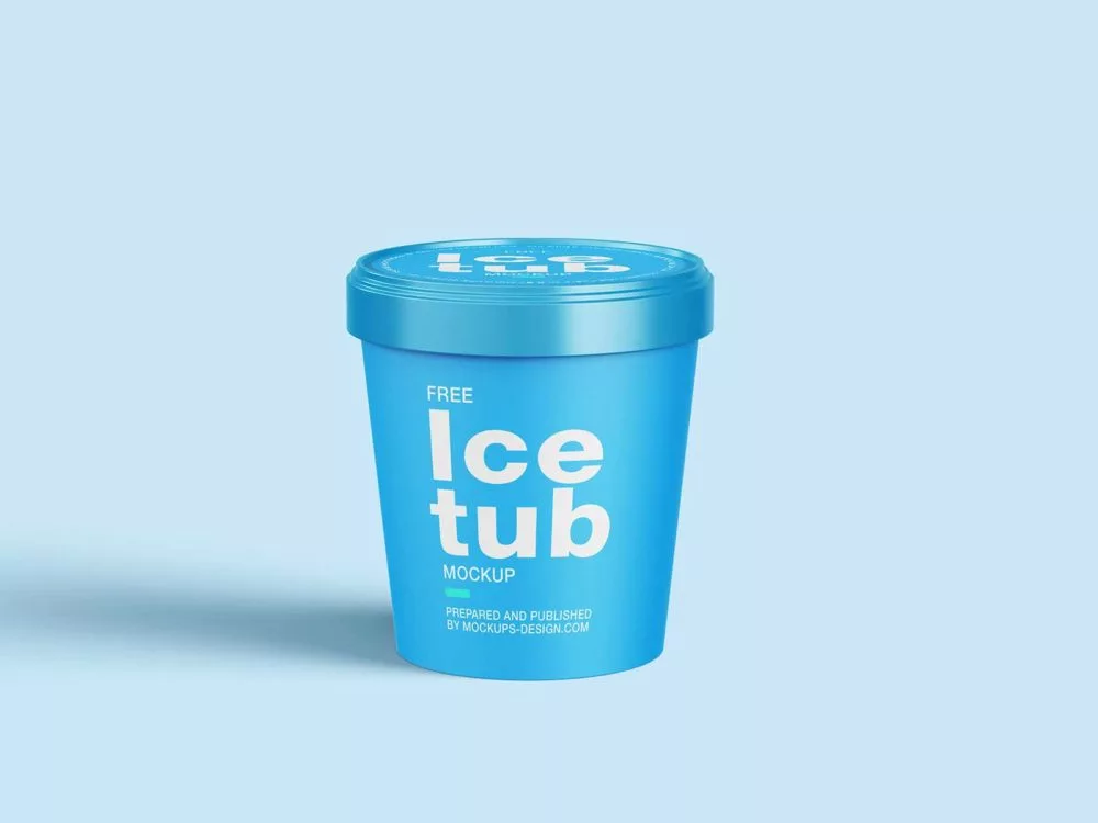 Ice Cream Tub Free PSD Mockups