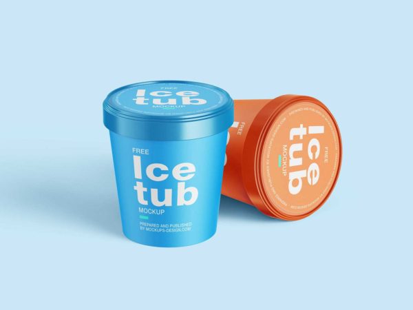 Ice Cream Tub Free PSD Mockups