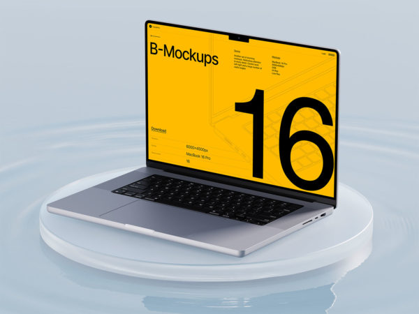 MacBook 16 Pro Website Design Free Mockup
