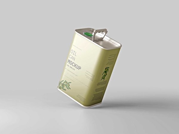 Oil Can Mockups Free PSD