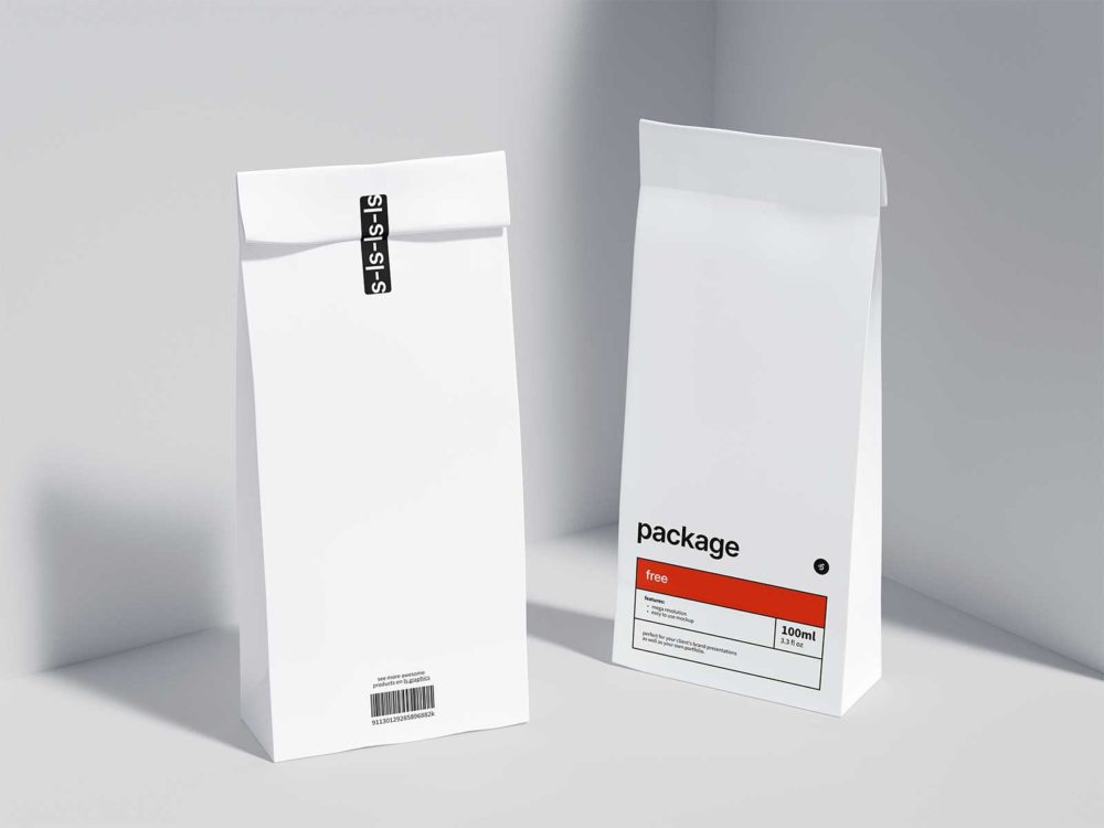 Paper Food Bag Free Mockups