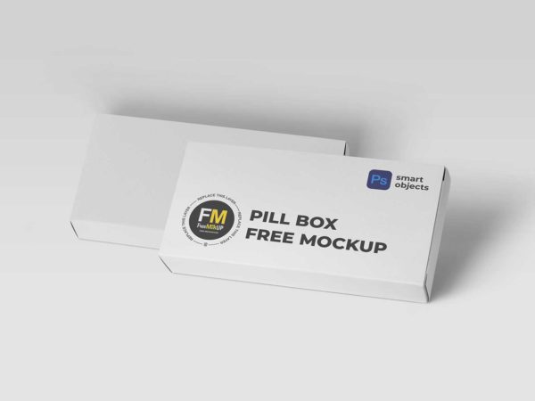 Pill Box Free PSD Mockup