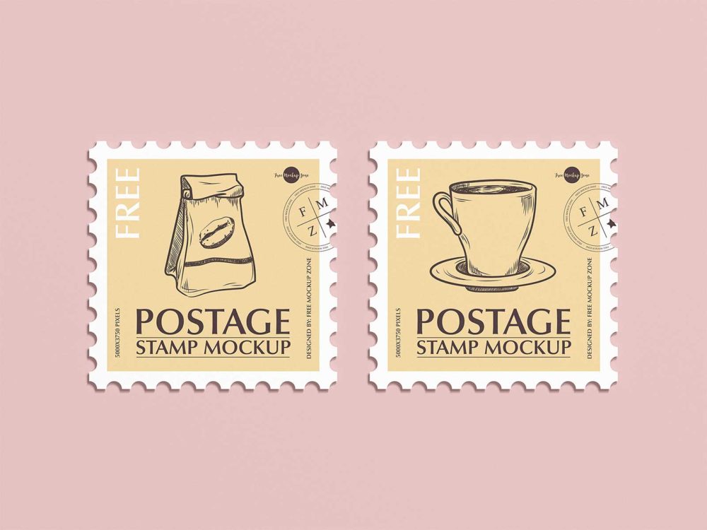 Postage Stamp Free Mockup: Crafting Memories in Every Detail