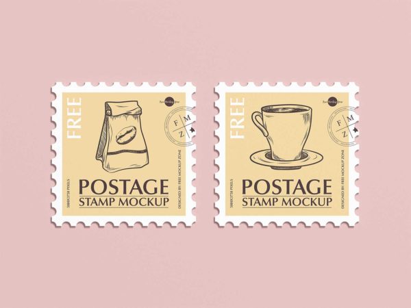 Postage Stamp Free Mockup