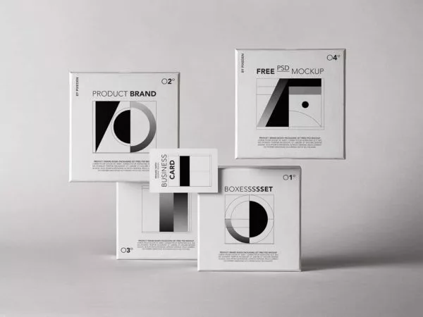 Product Packaging Box Mockup Set