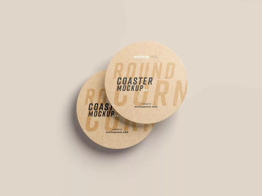 Round Coaster Free Mockups