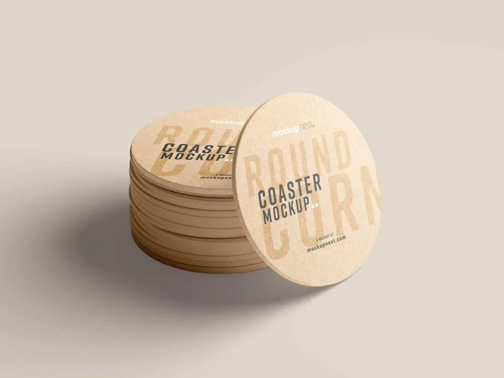Round Coaster Free Mockups