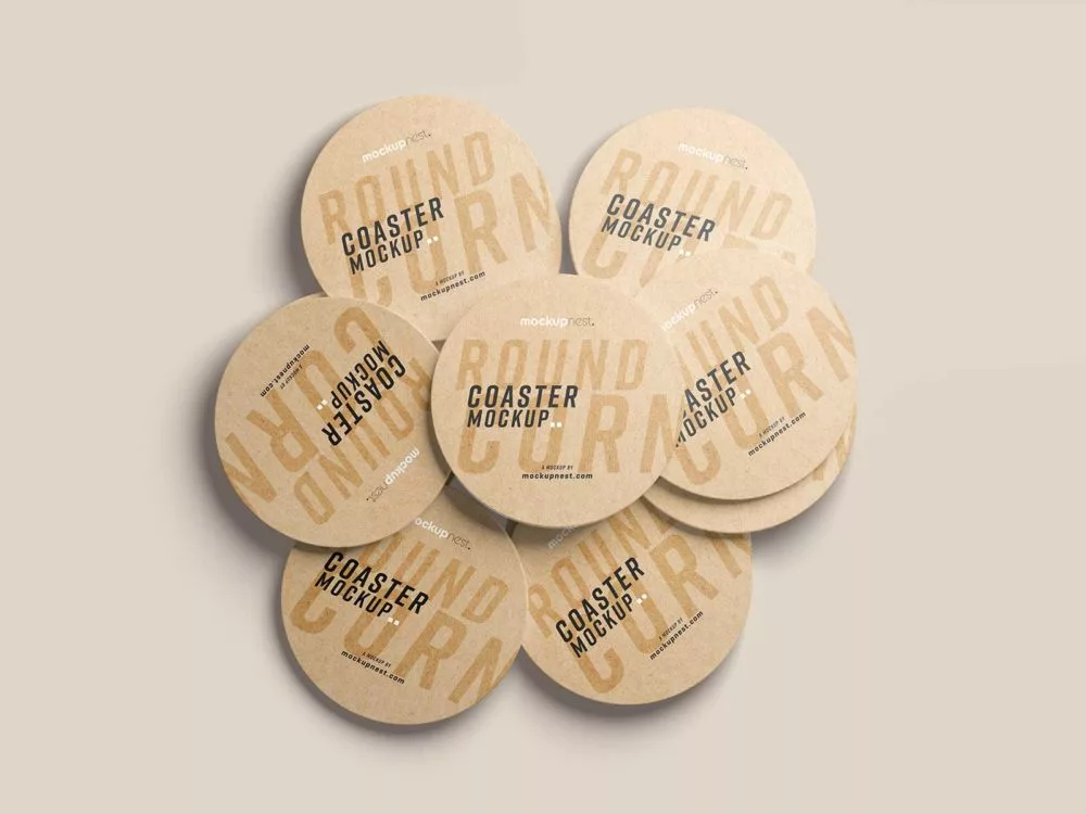 Round Coaster Free Mockups
