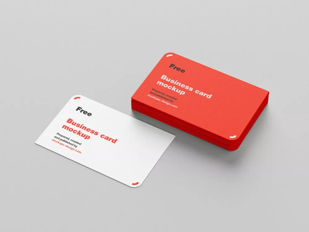 Rounded Corner Business Card Free Mockups