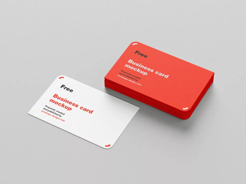 Rounded Corner Business Card Free Mockups