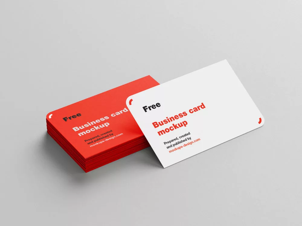 Rounded Corner Business Card Free Mockups