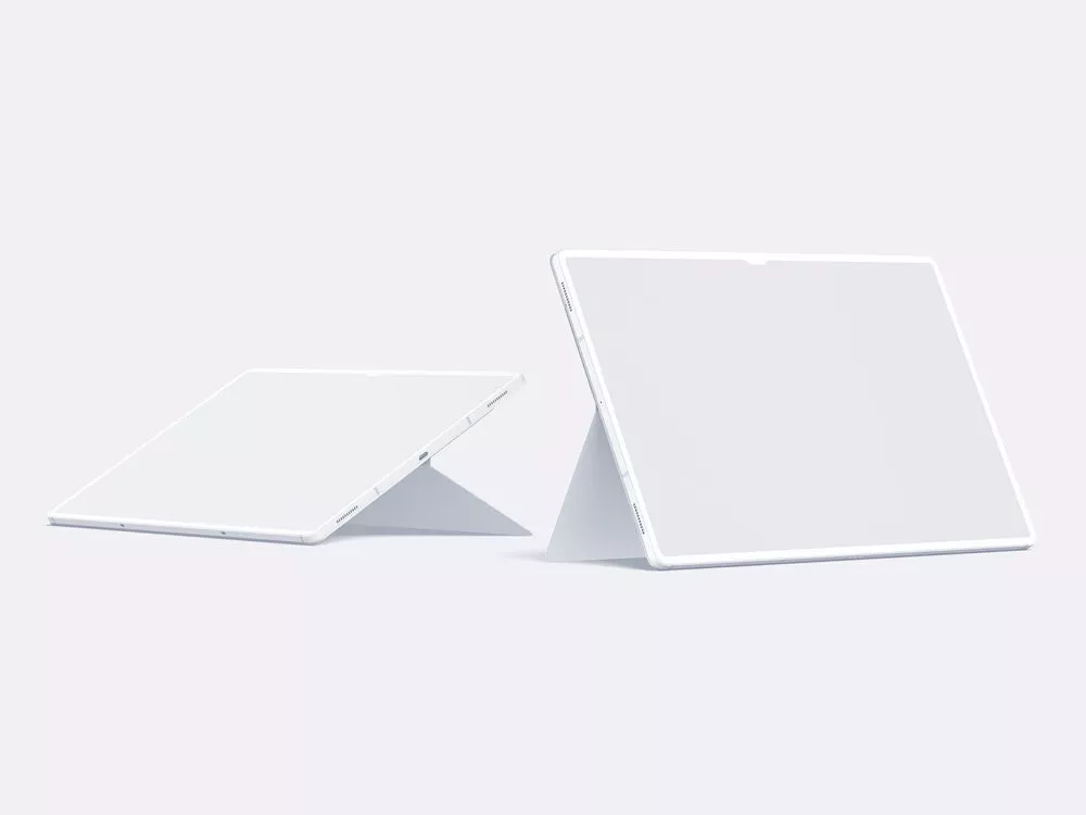 Samsung Tab S8 Ultra Free Mockup (Realistic and Clay)