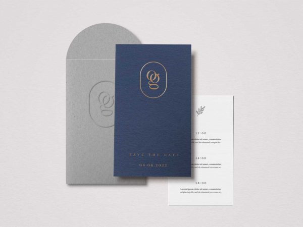 Small Invitation Card Mockup with Envelope