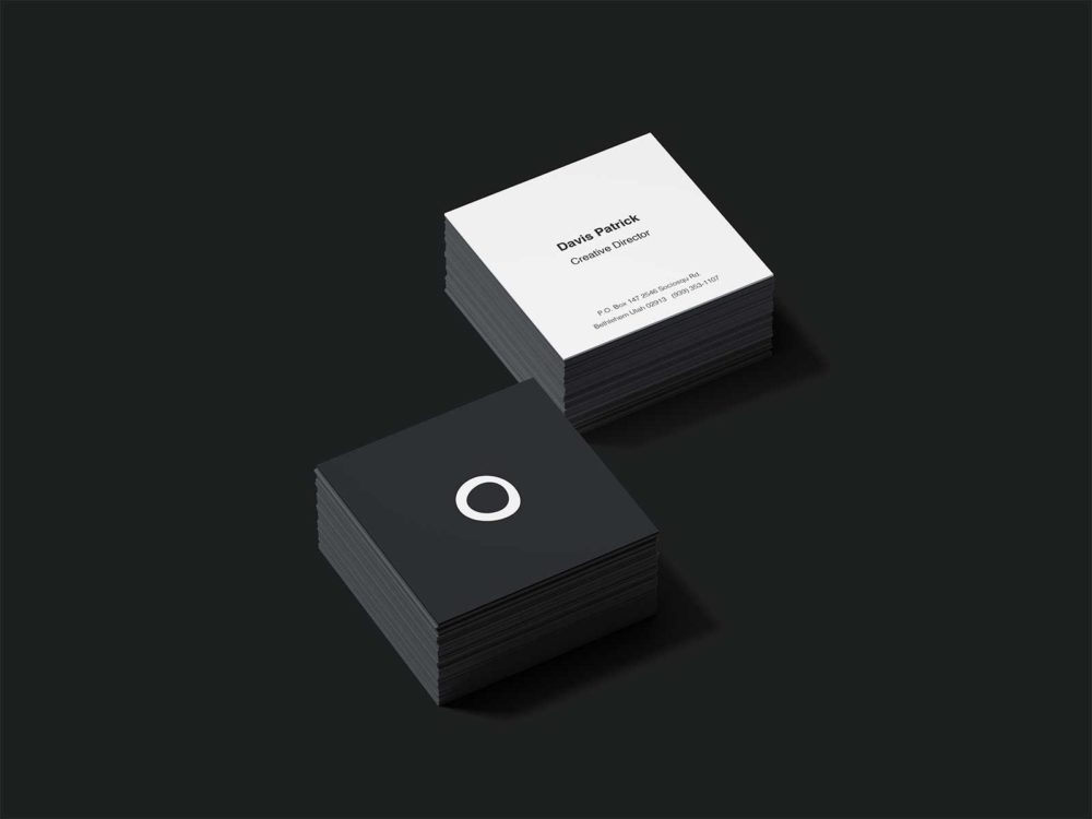 Square Business Card Free Mockup