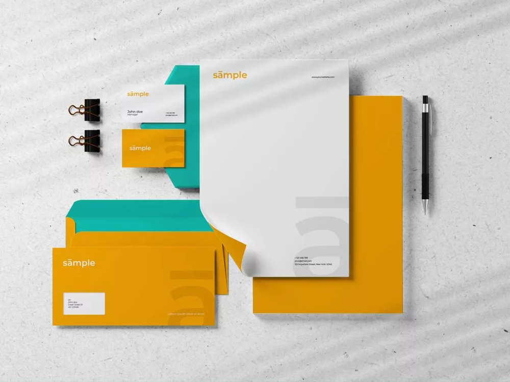 Stationery Mockups Free Scene