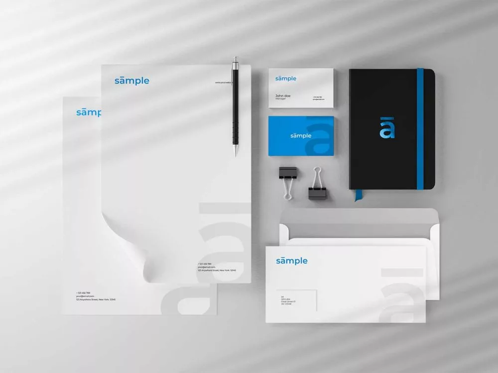 Stationery Mockups Free Scene