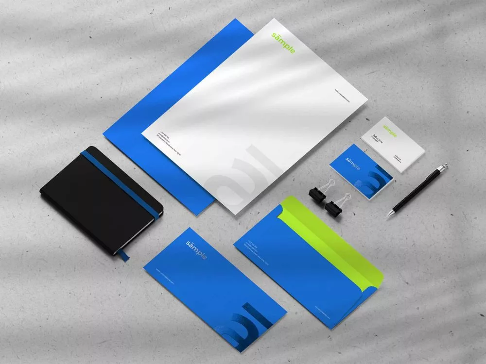 Stationery Mockups Free Scene