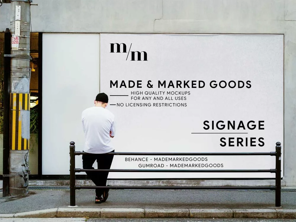 Urban Wall Billboard Free PSD Mockup
