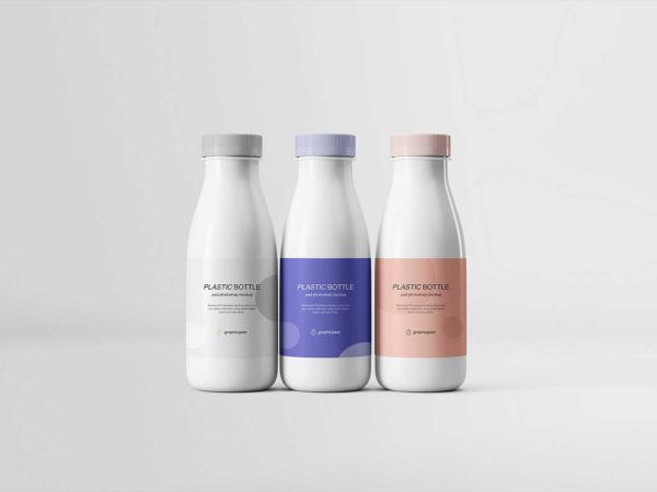 White Plastic Bottle Free Mockups