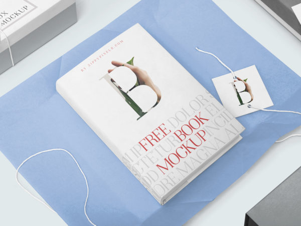 Book Dust Cover Mockup Free PSD