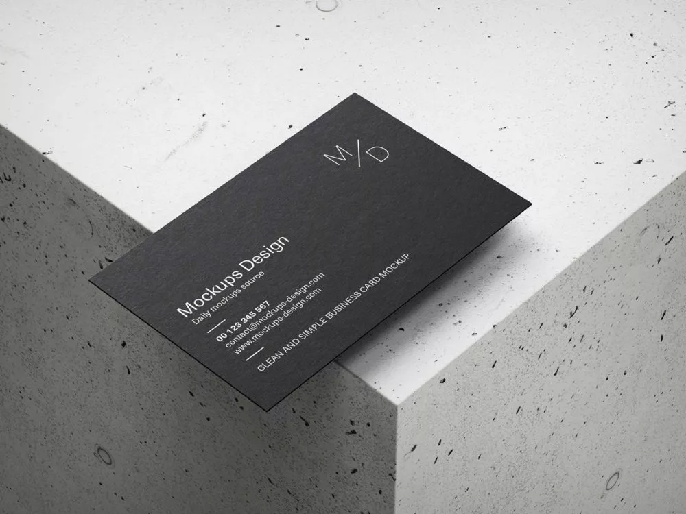 Business Card & Concrete Free Mockups
