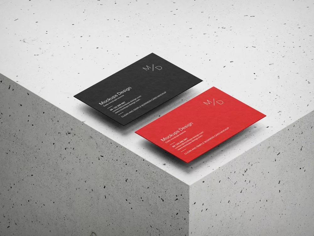 Business Card & Concrete Free Mockups