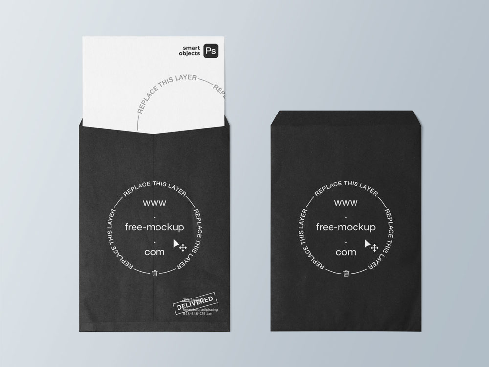 C4 Envelope Free Mockup