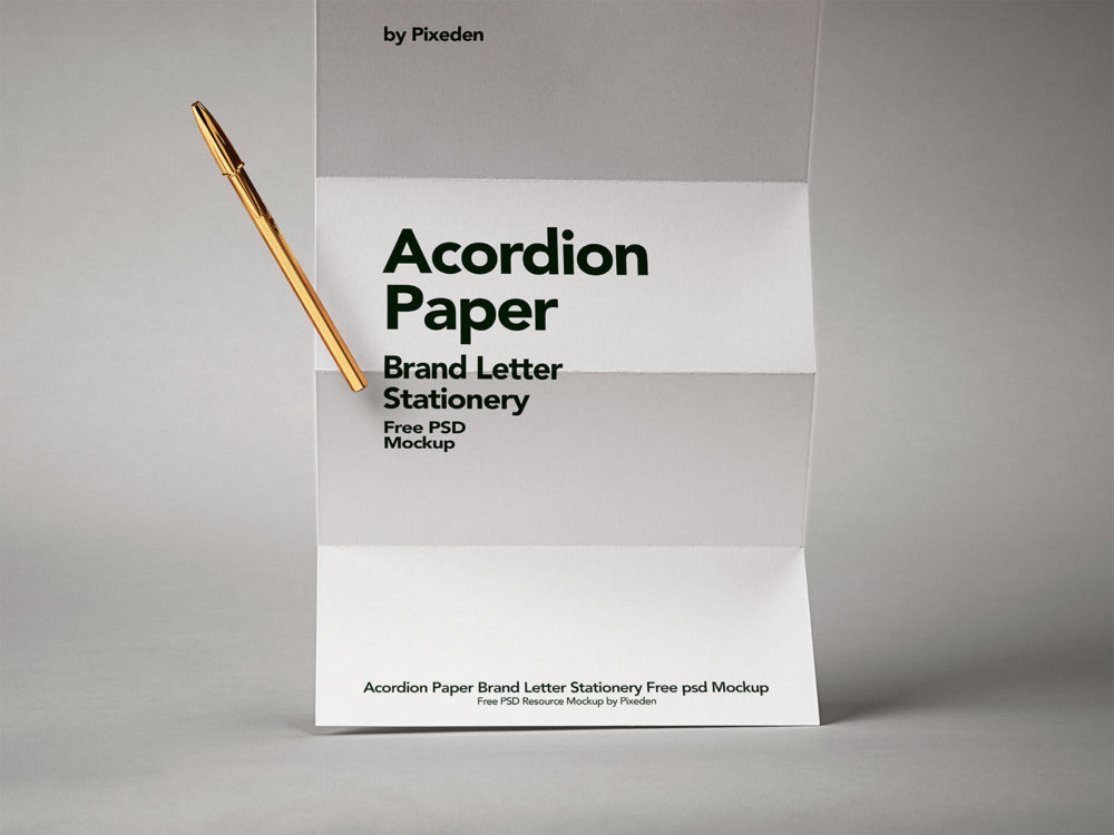 Folded Paper Mockup Free PSD