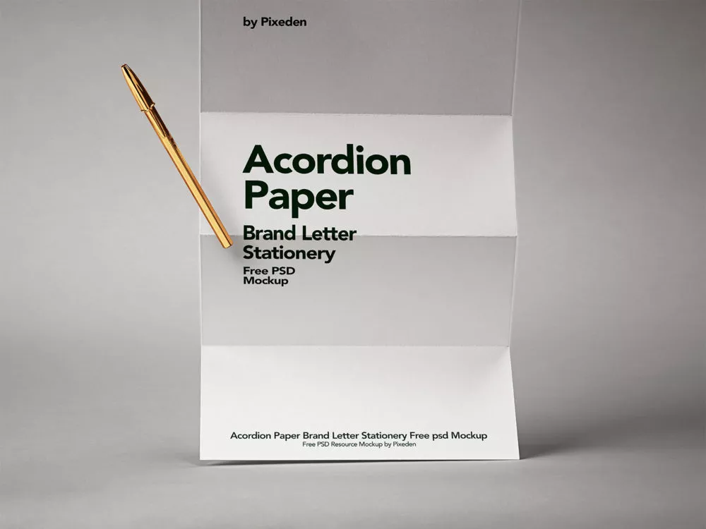 Folded Paper Mockup Free PSD