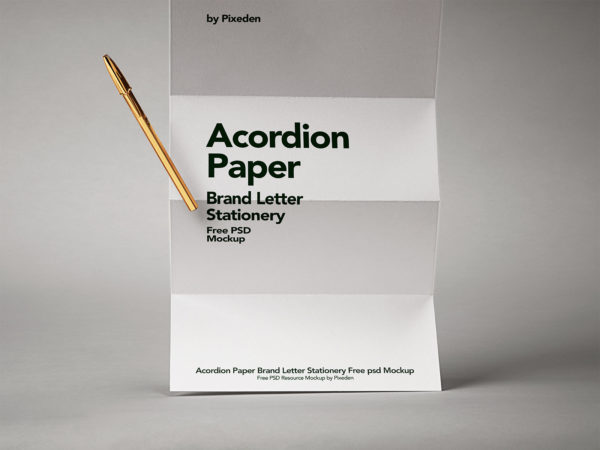 Folded Paper Mockup Free PSD