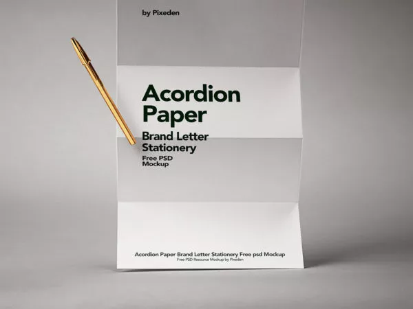 Folded Paper Mockup Free PSD