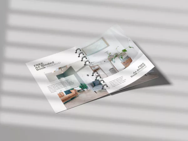 Free A4 Binded Catalog/Book Mockup PSD