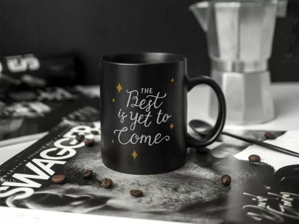Black Mug Mockup PSD